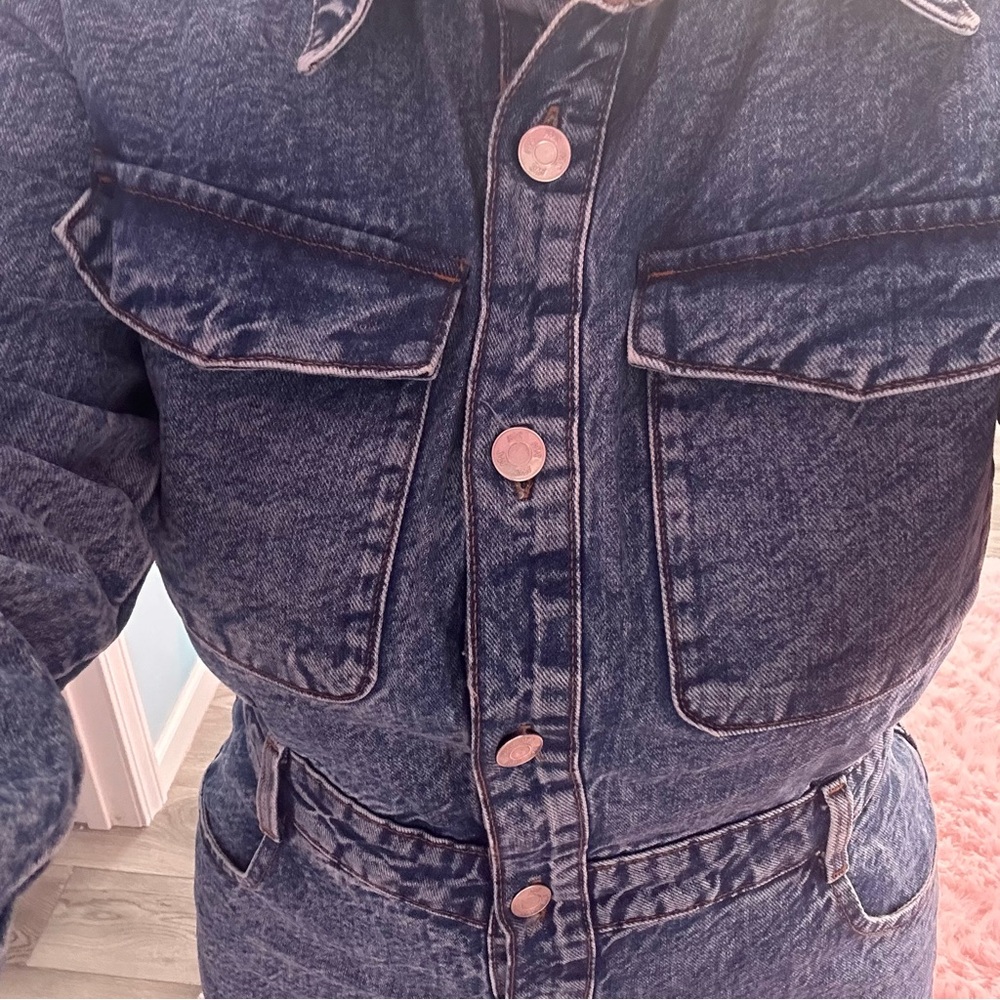 Zara Blue Denim Long Sleeve Dress MAXI - Picture 5 of 6